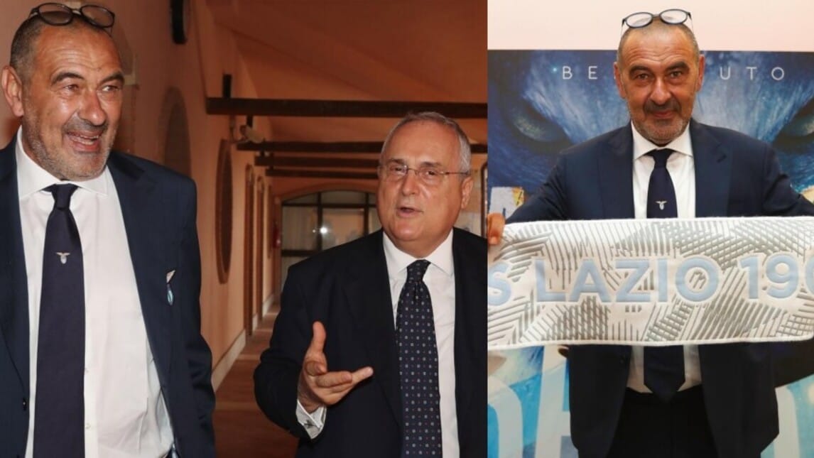 Lazio, ecco Sarri: che sorrisi con Lotito!