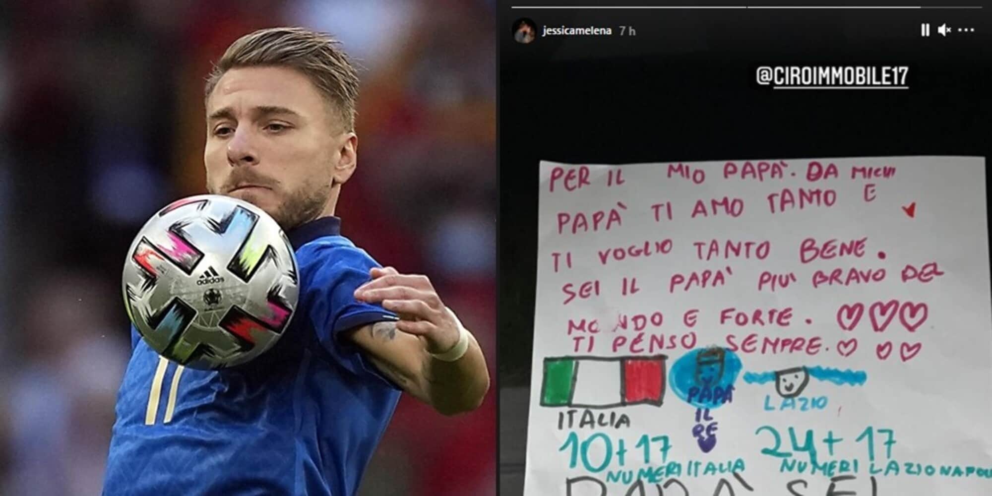 Immobile, messaggio dalla figlia: “Sei il re, non mollare”