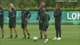 L'ultimo allenamento della Nazionale italiana prima della finale