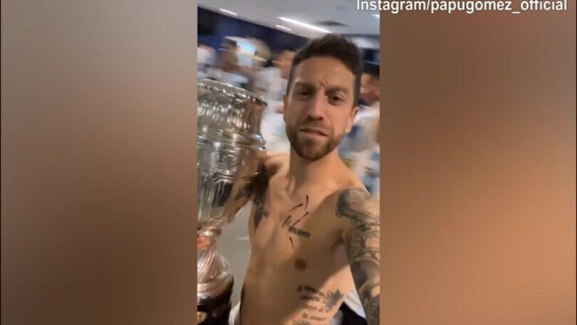 Papu Gomez festeggia la Coppa America