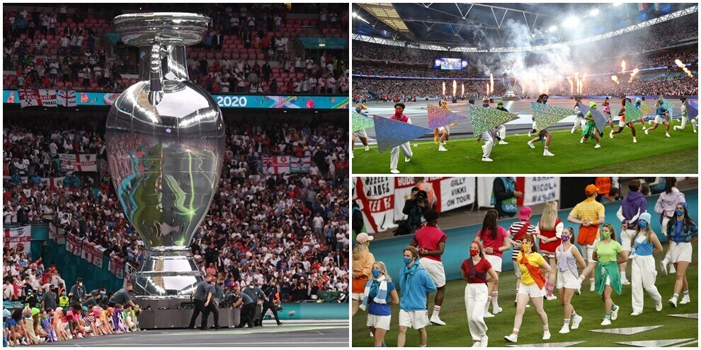 Italia-Inghilterra, la cerimonia della finale: spettacolo a Wembley