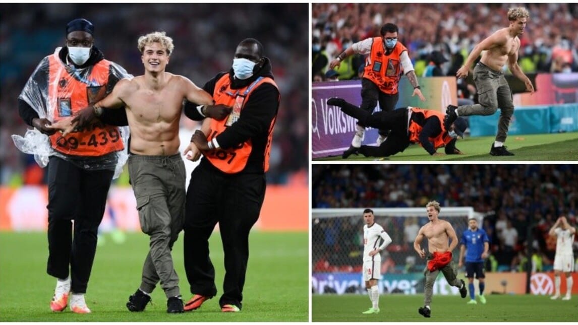 Euro 2020: tifoso inglese sfugge agli steward ed invade il campo