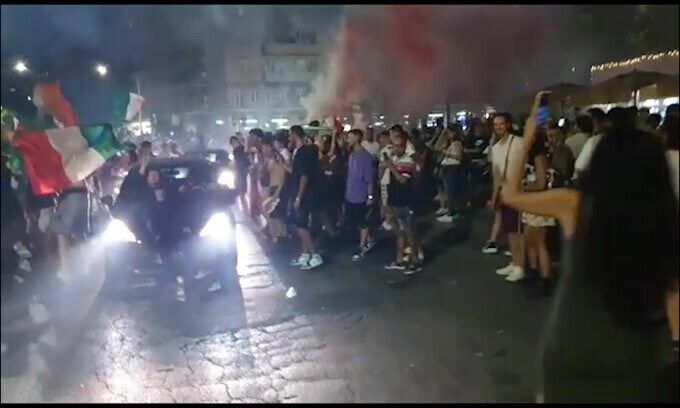 Italia sul tetto d'Europa, che festa a Roma