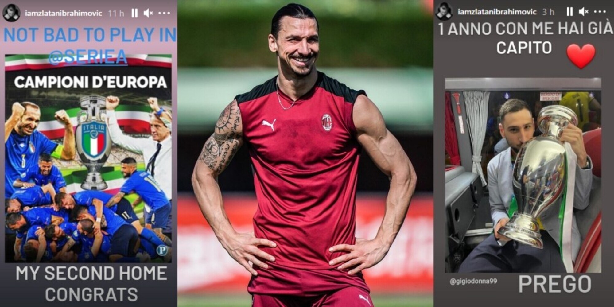 Ibrahimovic, i complimenti all'Italia e la dedica a Donnarumma