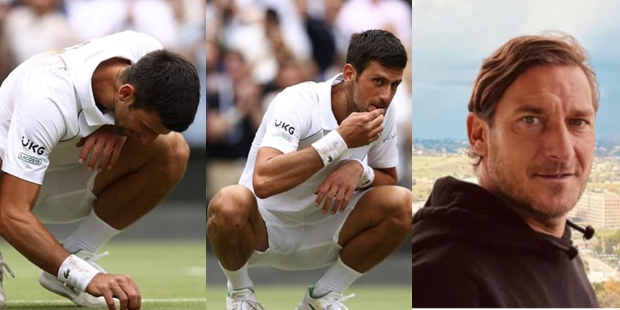Djokovic, l'erba di Wimbledon e i complimenti di Totti
