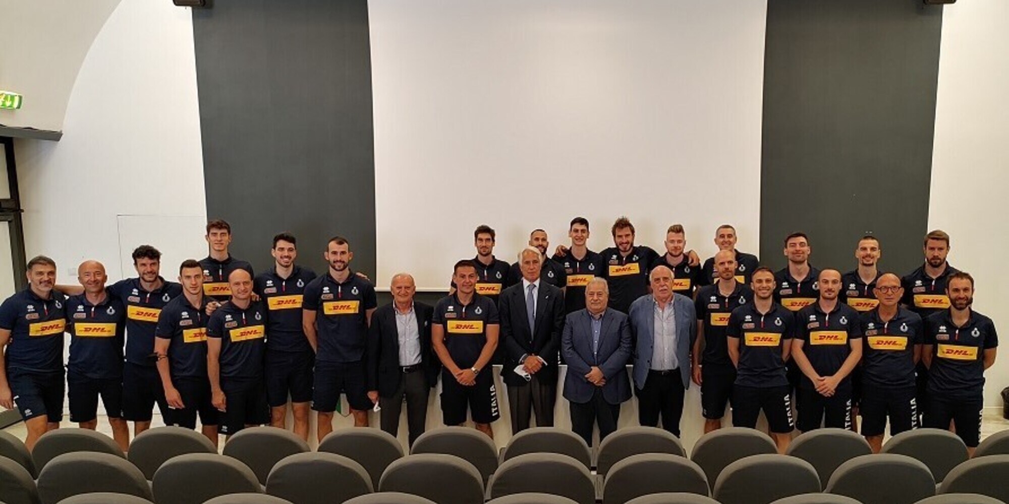 Malagò e Manfredi in visita alla nazionale