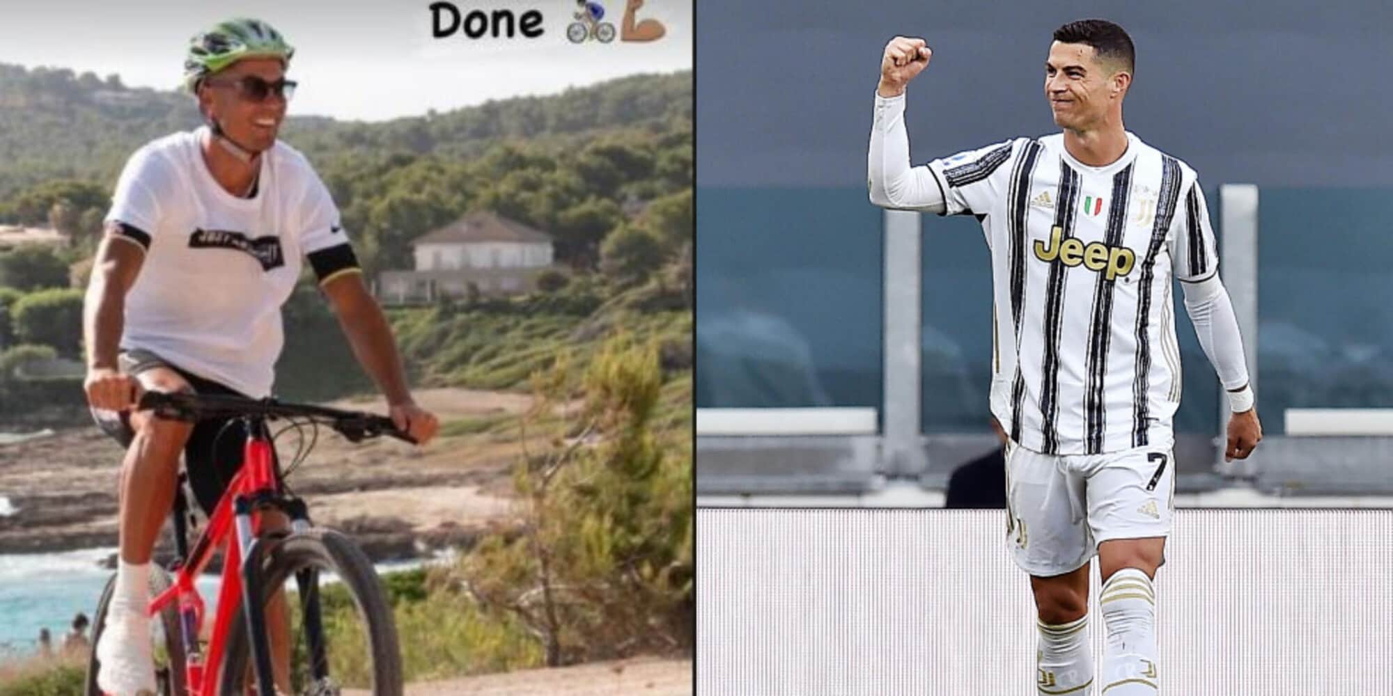 Cristiano Ronaldo è super, allenamento in bici in vacanza