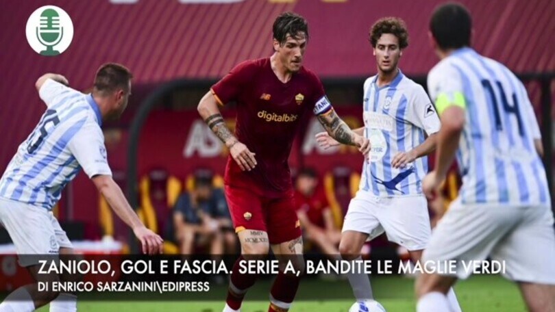 Roma, per Zaniolo fascia e gol. Serie A, bandite le maglie verdi