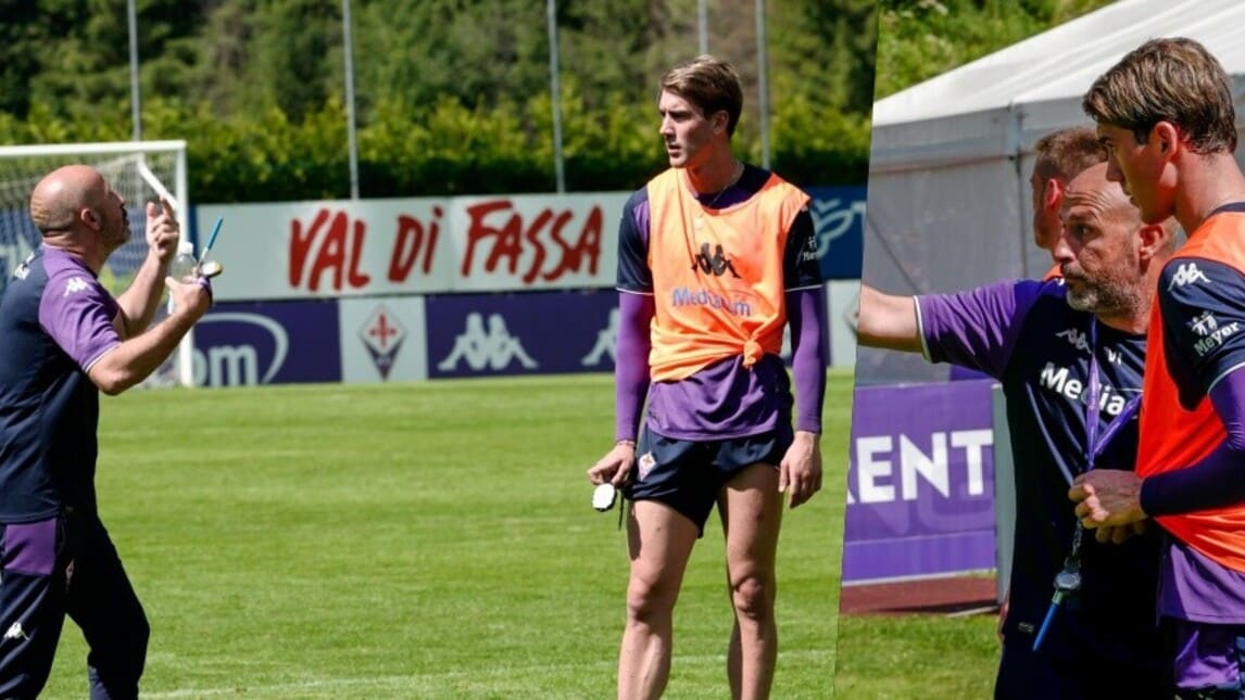 Fiorentina a Moena, Italiano a colloquio con Vlahovic
