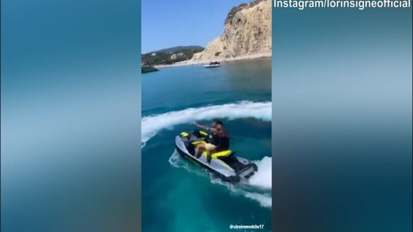 Insigne e Immobile, giro in moto d'acqua