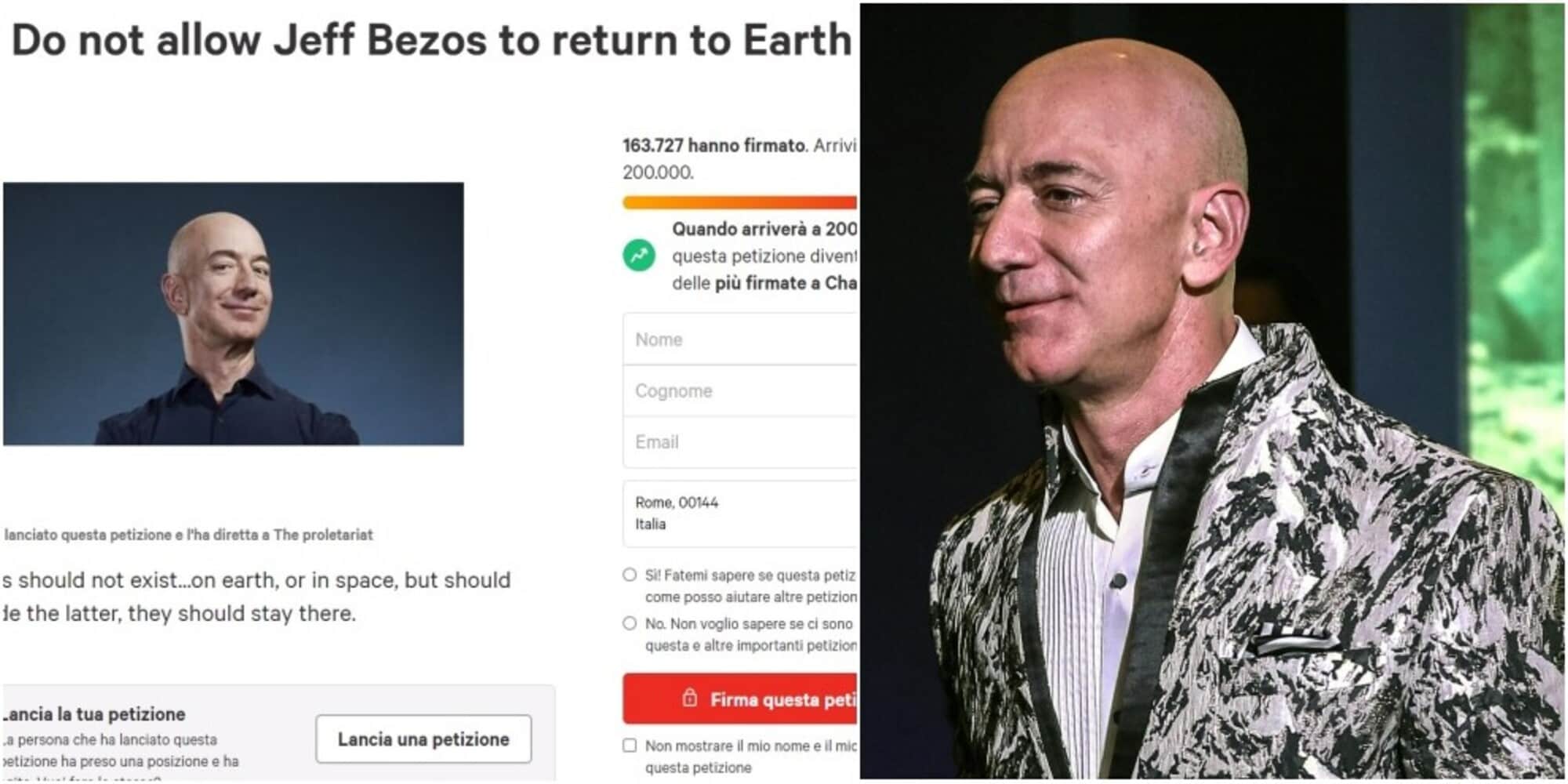 Jeff Bezos va nello spazio. Parte la petizione: "Lasciatelo lassù"