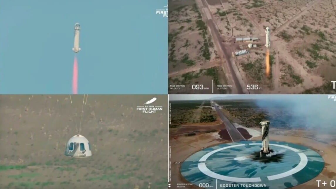 Jeff Bezos nello Spazio: le foto del lancio