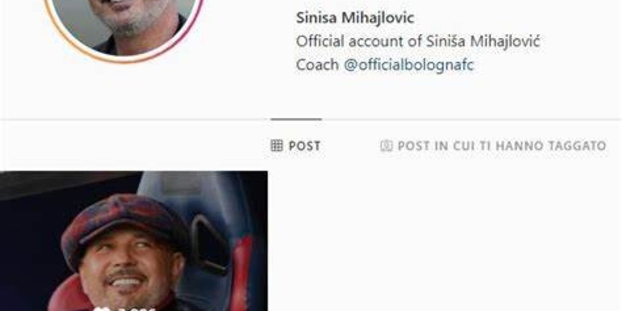 Bologna, anche Mihajlovic su Instagram