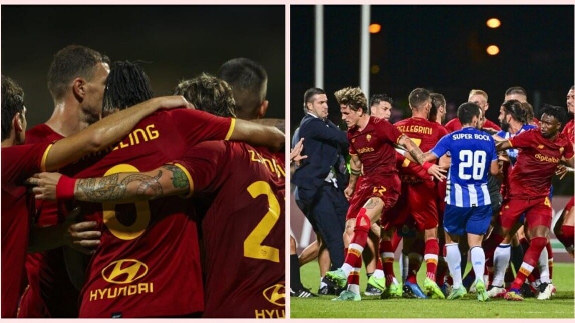 Porto-Roma 1-1: l'amichevole si infiamma con la rissa in campo