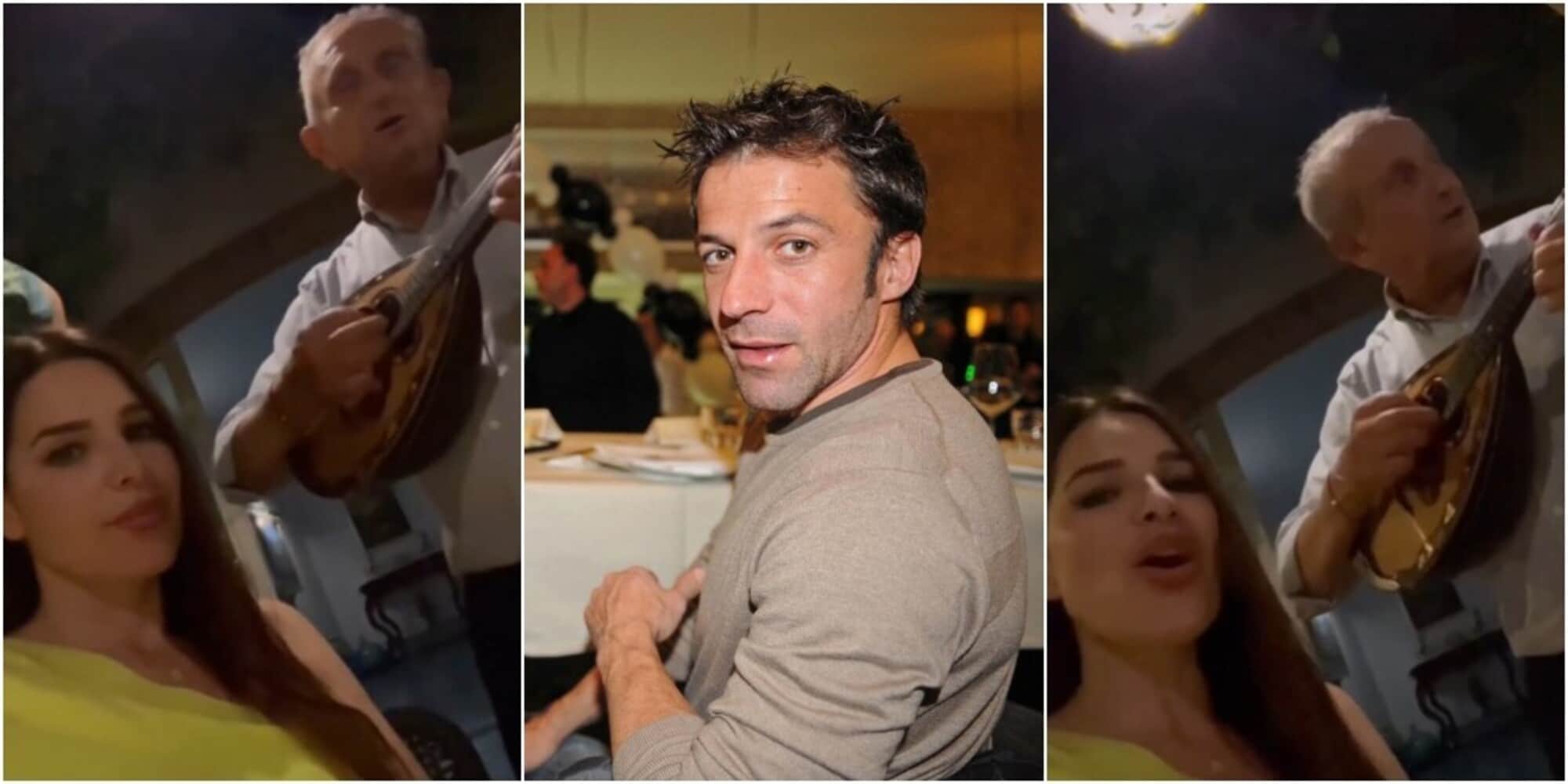 Del Piero show: canta "'O sole mio" con la moglie a Capri