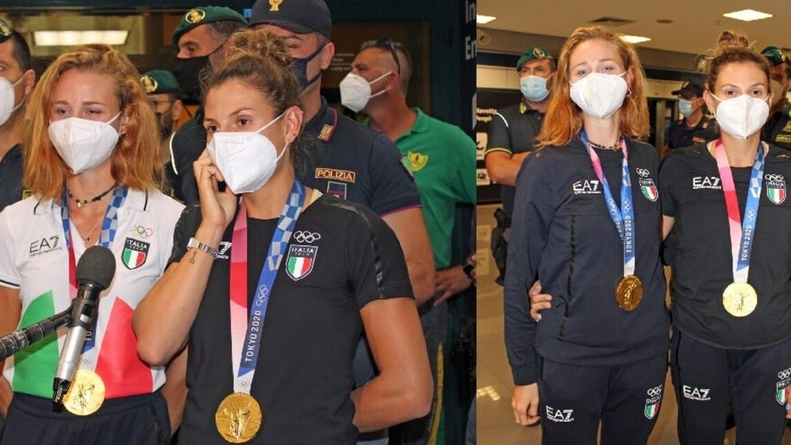 Cesarini-Rodini rientrano a Roma: la festa per l'oro olimpico