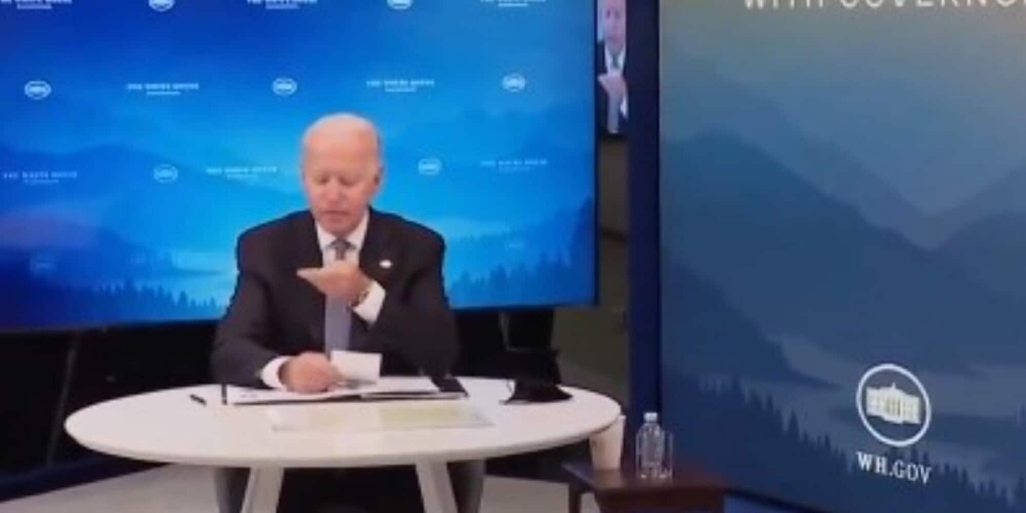 "Presidente, ha qualcosa sul mento", la gaffe di Biden su Zoom