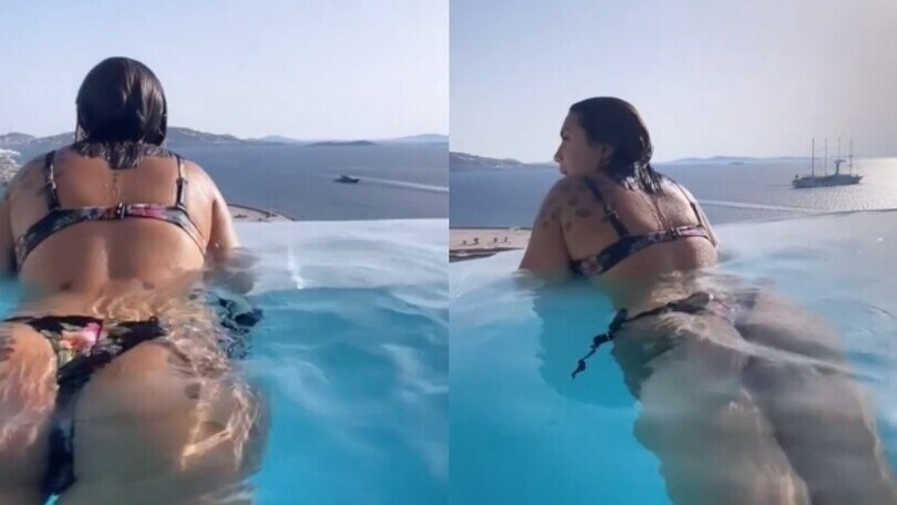 Elettra Lamborghini, idromassaggio con vista