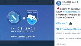 Sabato 14 agosto amichevole tra Napoli e Pescara