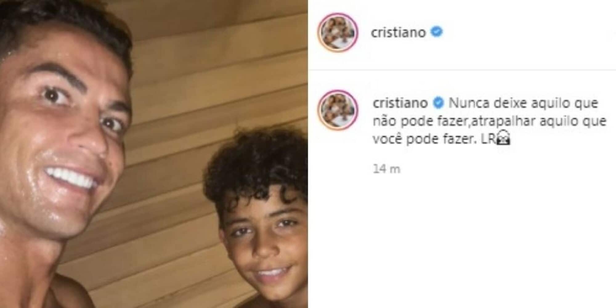 Cristiano Ronaldo si rilassa in sauna: ecco il post su Instagram