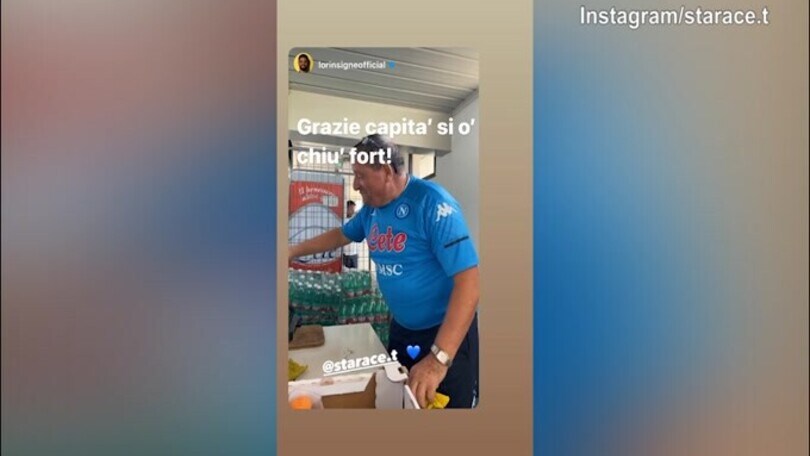 Insigne scherza con Starace sul caffè