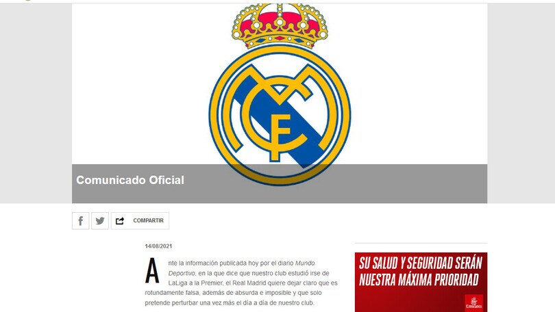 Il Real vuole andare in Premier, ma il club smentisce