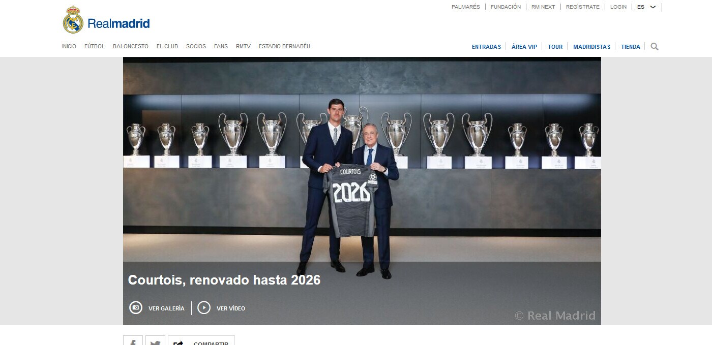 Ufficiale, Real Madrid: Courtois firma fino al 2026