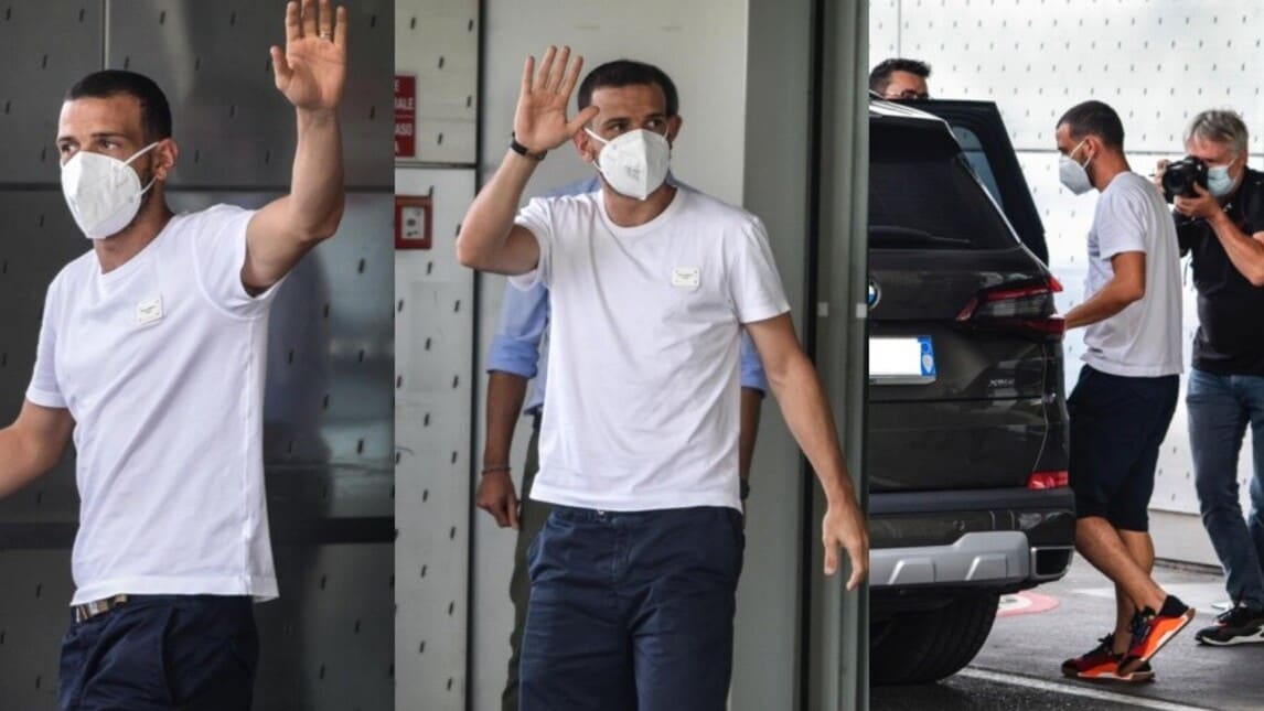 Florenzi, inizia l'avventura col Milan: sbarcato a Linate FOTO