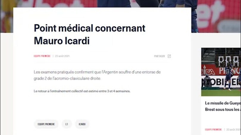 Psg, tegola Icardi: out 3-4 settimane