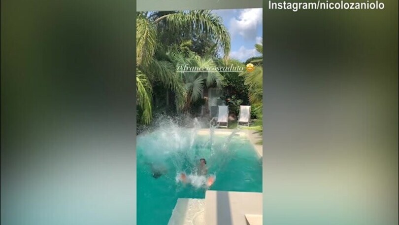 Tuffo in piscina per Nicolo Zaniolo