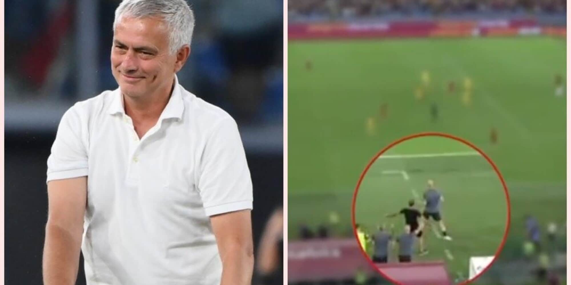 Roma, Mourinho celebra l'esultanza del preparatore. Il video è virale