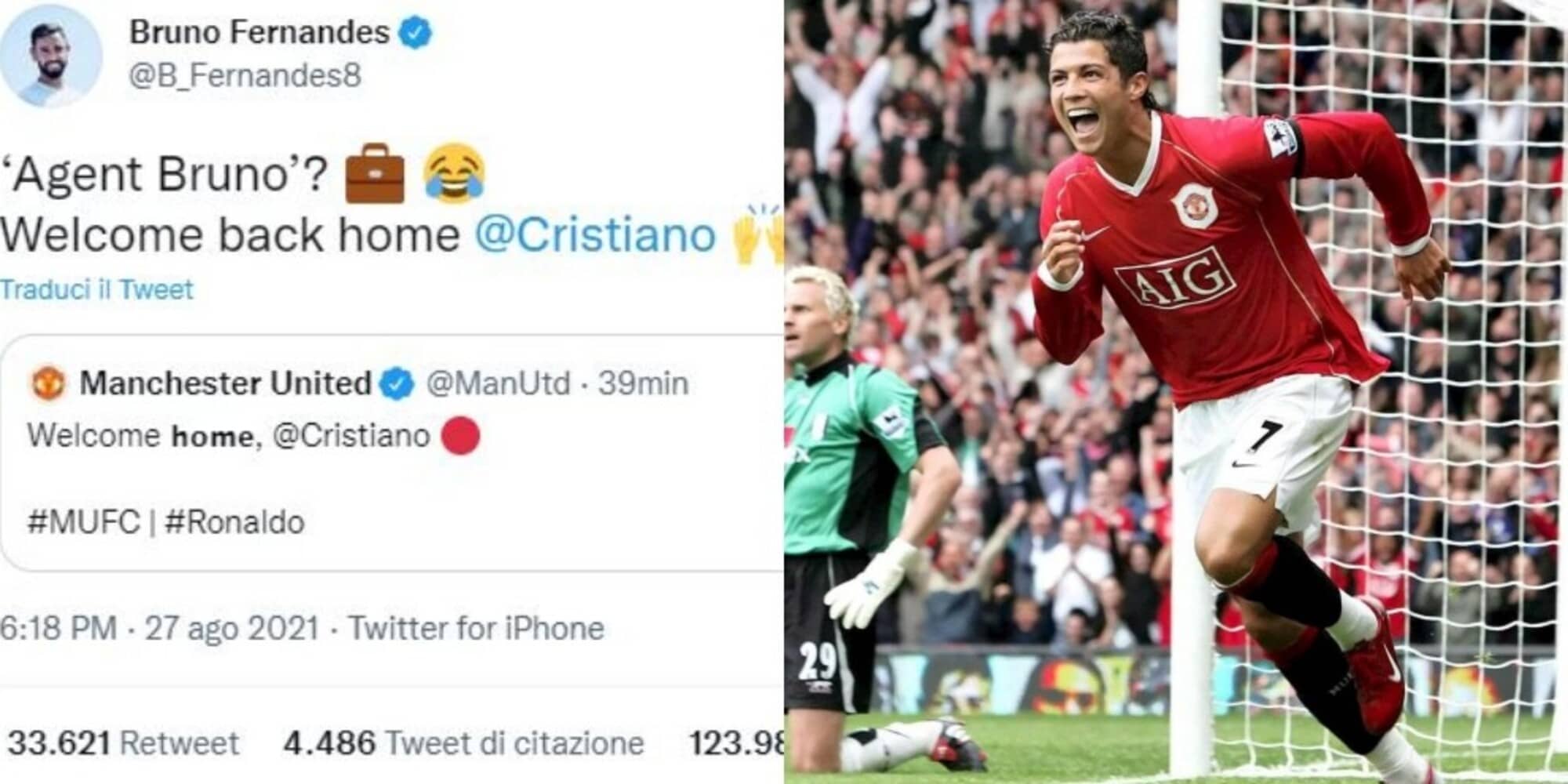 Cristiano Ronaldo al Manchester United? Merito dell'agente Bruno Fernandes
