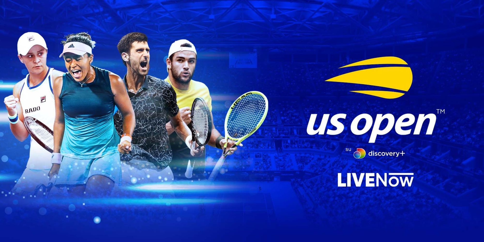 US Open 2021 in pay per view su LIVENow