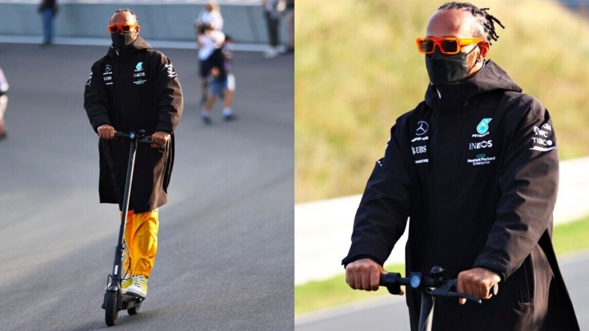 F1, Hamilton sfreccia in Olanda! Ma con il monopattino…