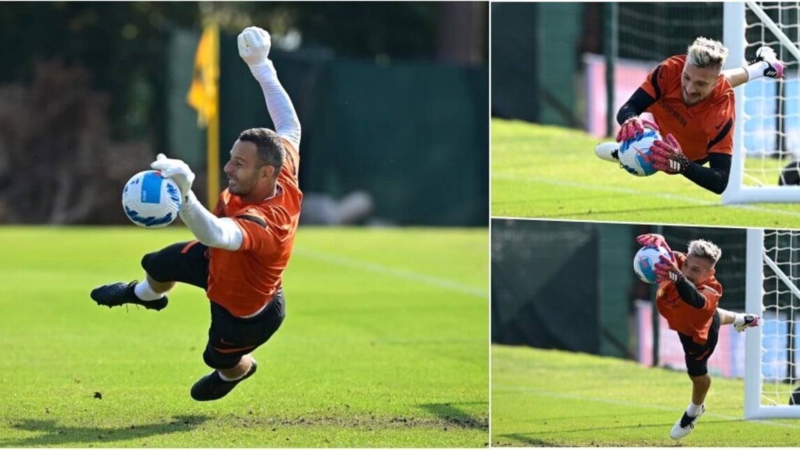 L’Inter in allenamento: che voli per Handanovic e Radu!