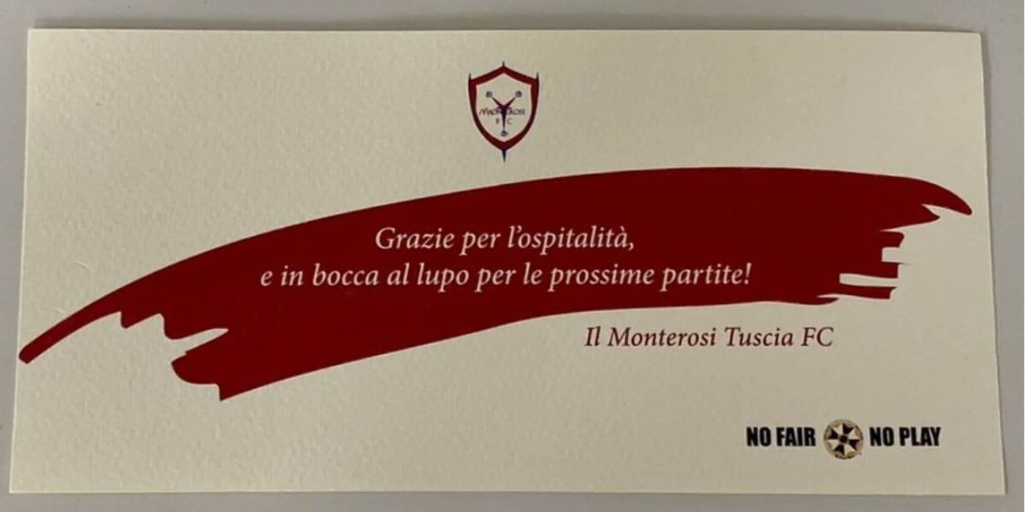 Fair Play Monterosi: pulito lo spogliatoio dopo il ko contro il Bari