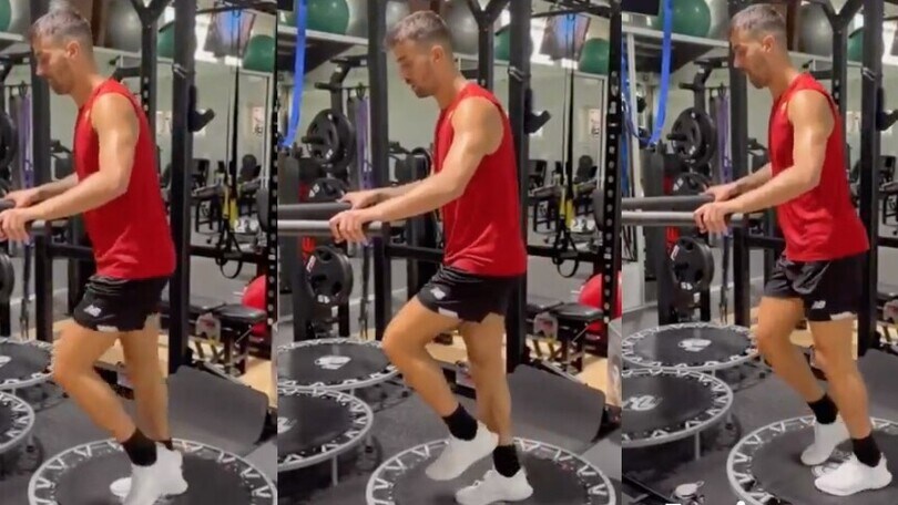 Spinazzola in palestra: continua la riabilitazione