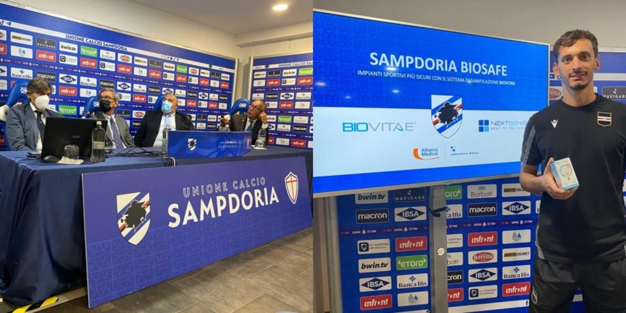 Progetto "Sampdoria BioSafe" con tecnologia Biovitae