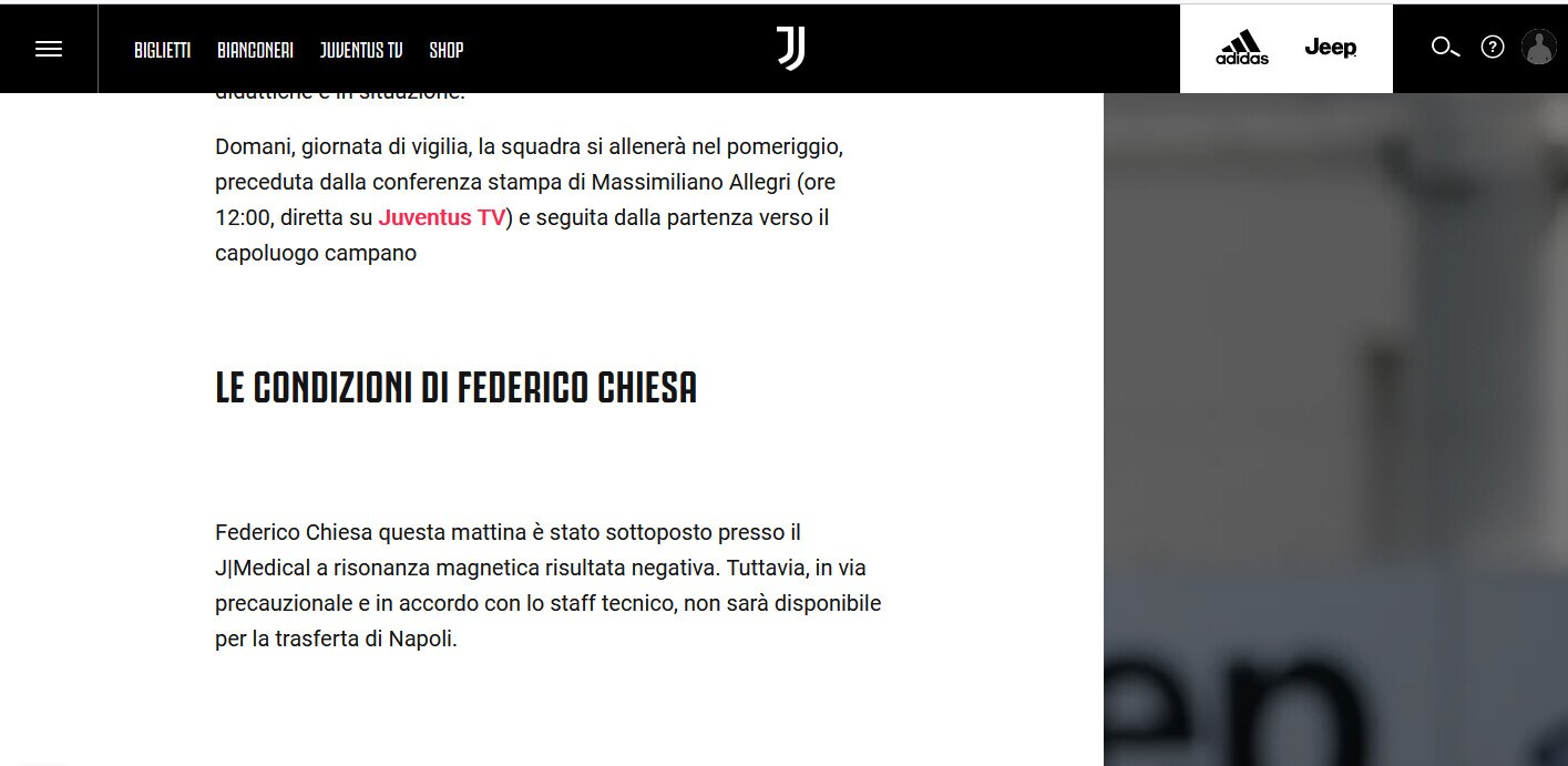 Juve, Chiesa salta la sfida con il Napoli