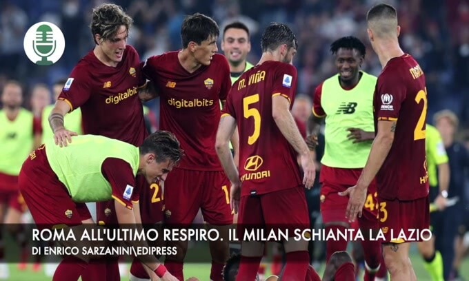 Roma all'ultimo respiro. Il Milan schianta la Lazio