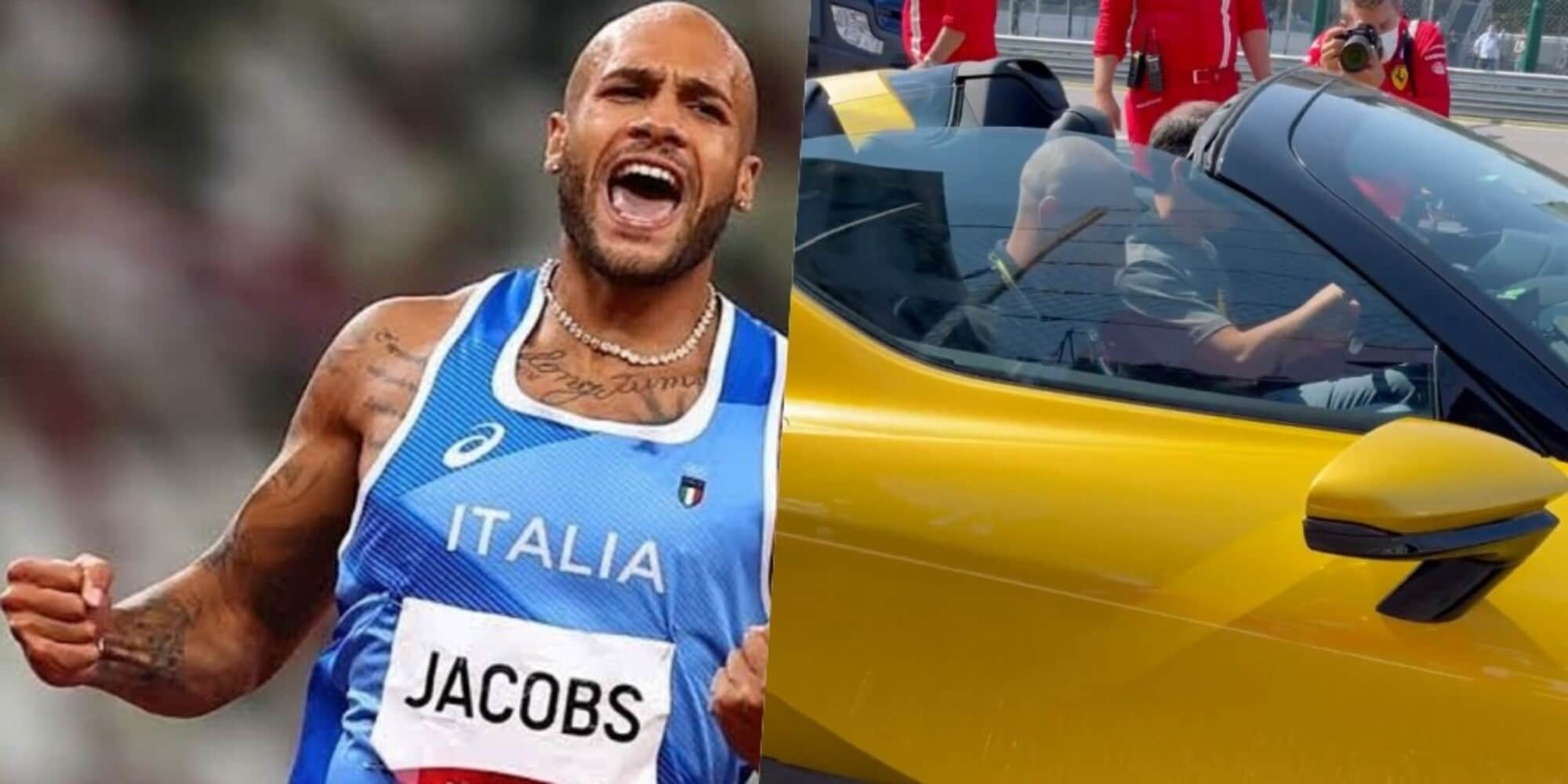 Marcell Jacobs veloce come un lampo sulla Ferrari SF90 al GP di Monza
