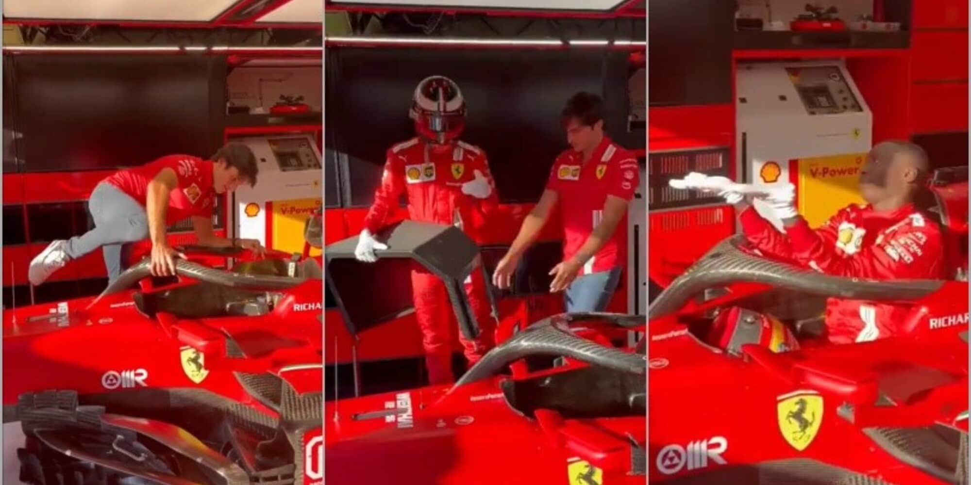 Khaby Lame  e Carlos Sainz: salire sulla Ferrari è un'impresa tutta da ridere!
