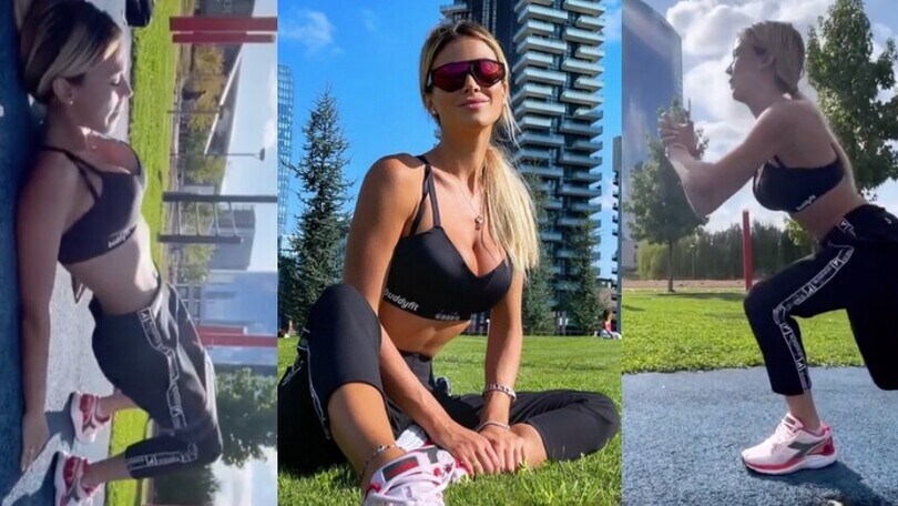 Diletta Leotta, che fatica al parco!