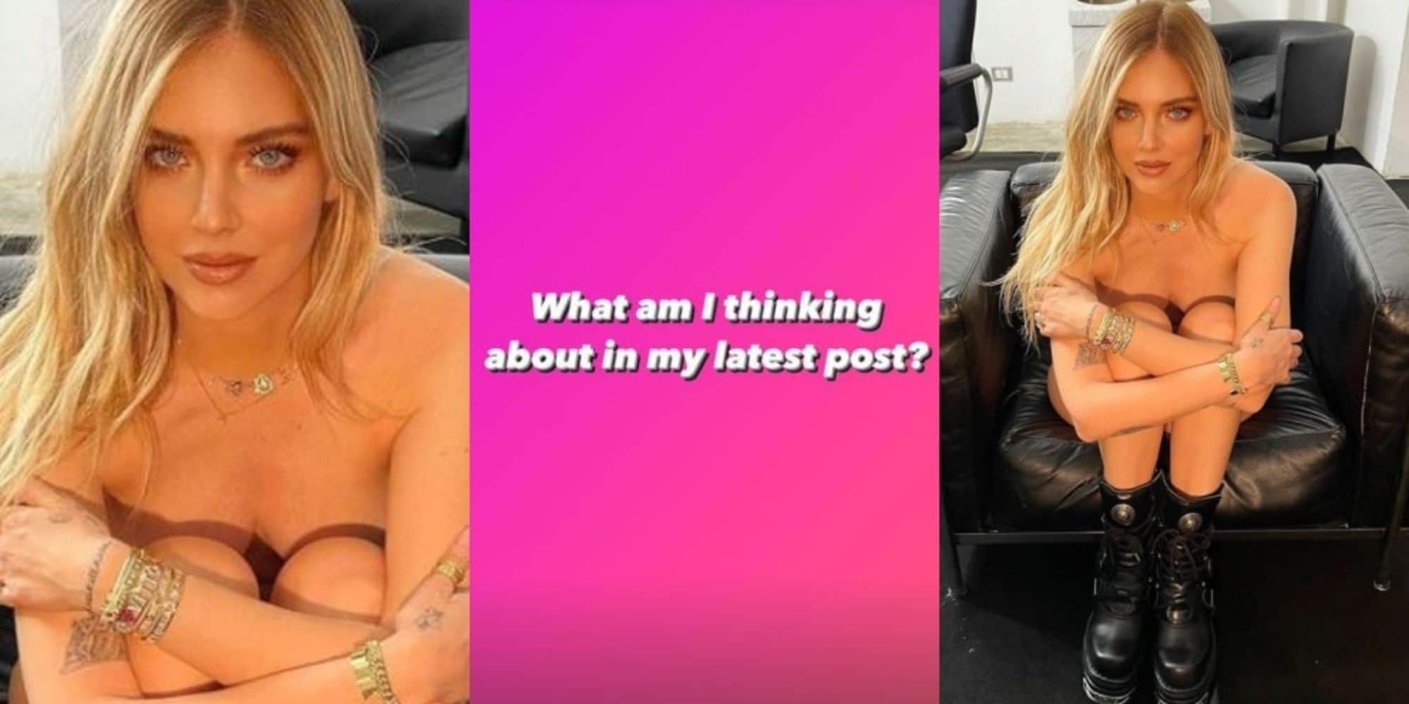 Chiara Ferragni misteriosa, sopra gli stivali niente: "Sto pensando a..."
