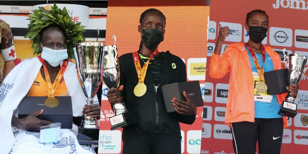 Acea Run Rome The Marathon, podio femminile: le immagini della premiazione