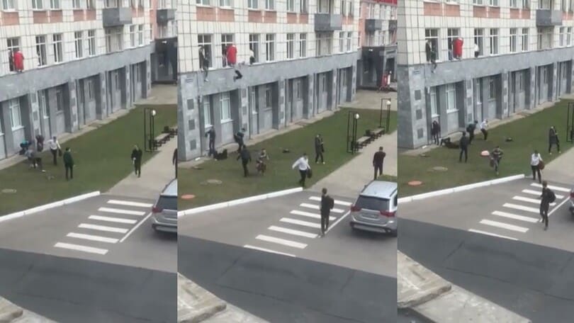 Sparatoria in Russia: gli studenti si lanciano dalle finestre