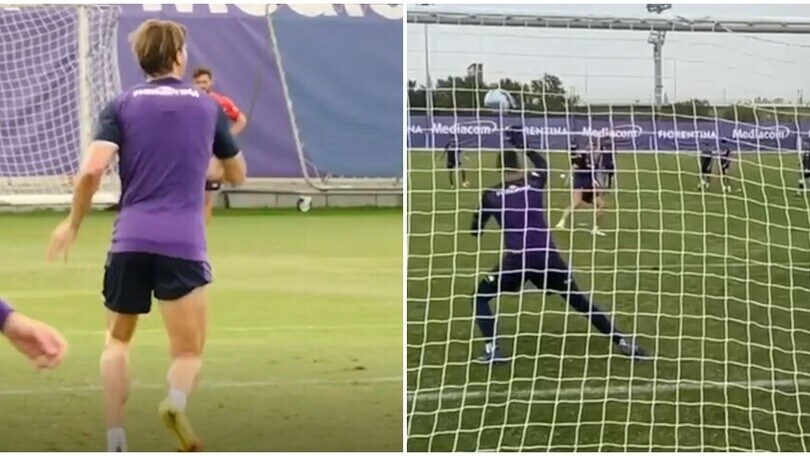 Vlahovic fa un super gol in allenamento...di tacco VIDEO