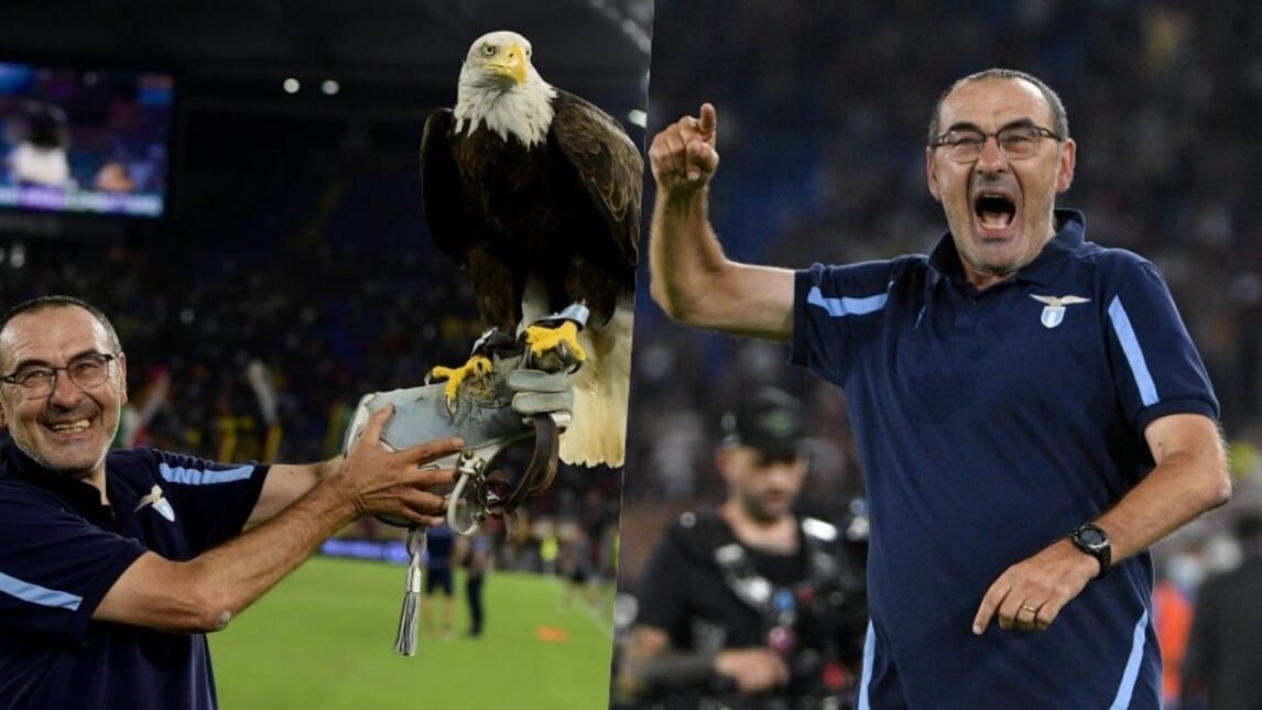 Sarri scatenato dopo il derby: la festa è con Olympia