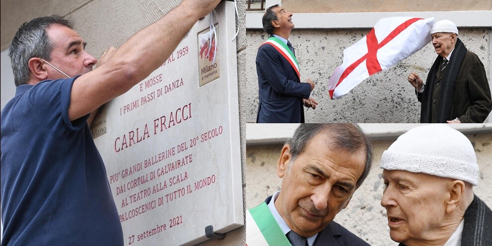 Milano, una targa in memoria di Carla Fracci: la cerimonia