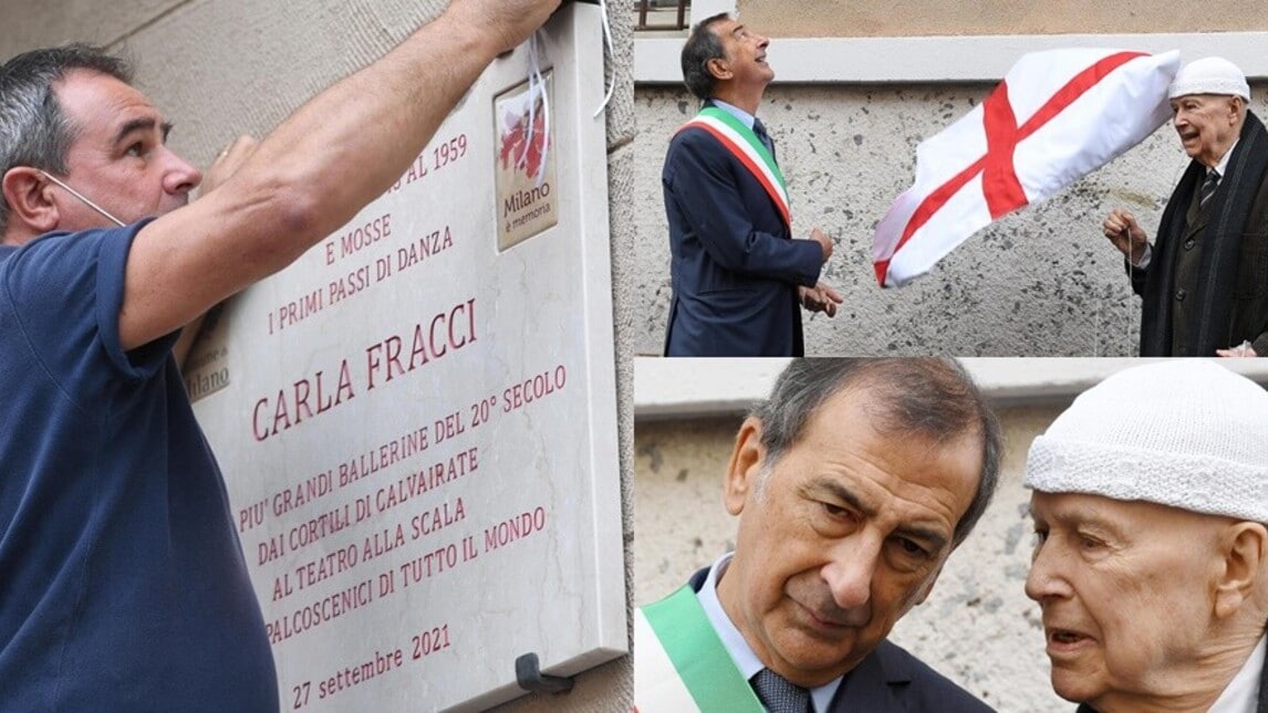 Milano, una targa in memoria di Carla Fracci: la cerimonia